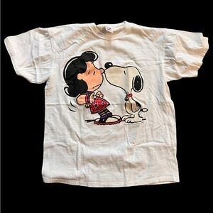 Jerzees White Snoopy and Lucy Graphic Tee